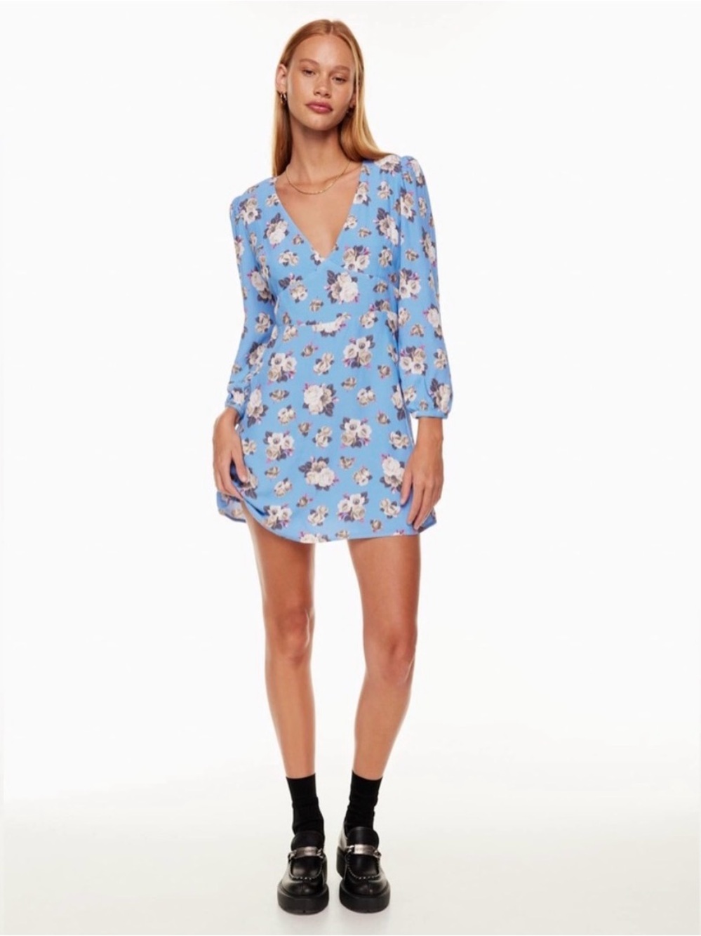 Aritzia Sunday Best Grayson V-neck Floral Mini Dress